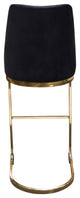 Vogue 2 Bar Height Chairs With Gold Metal Base, Black Velvet