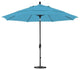 11' Matted Black Collar Tilt Crank Aluminum Umbrella, Frost Blue Olefin