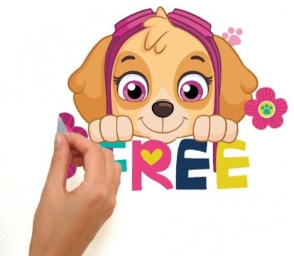 Paw Patrol Skye and Everest Be Happy Quote Peel and Stick Wall Decals, 8-Piece
