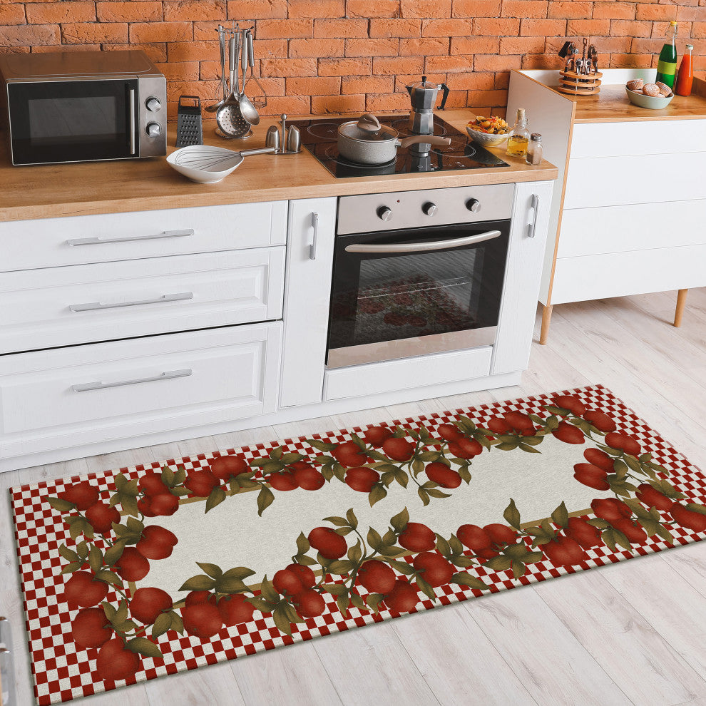 Indoor/Outdoor Kendall KE9 Red Machine Washable 2'3" x 7'6" Runner Rug