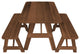 Traditional Cedar Table with 2 Benches, Mushroom Stain, 4 Foot