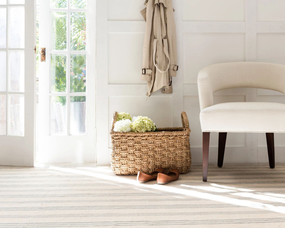 Dash & Albert Swedish Stripe Handwoven Cotton Rug, Blue, 2' x 3'