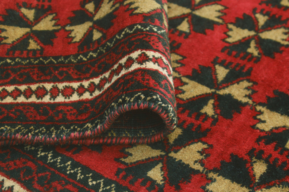 Vintage Distressed Aniyah Red/Navy Runner, 3'0x6'2