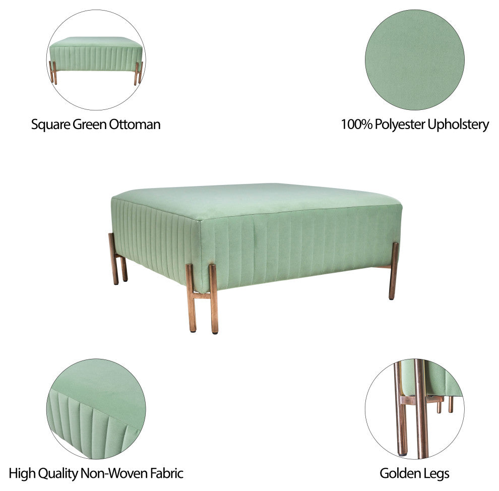 Square Ottoman - Green Kd