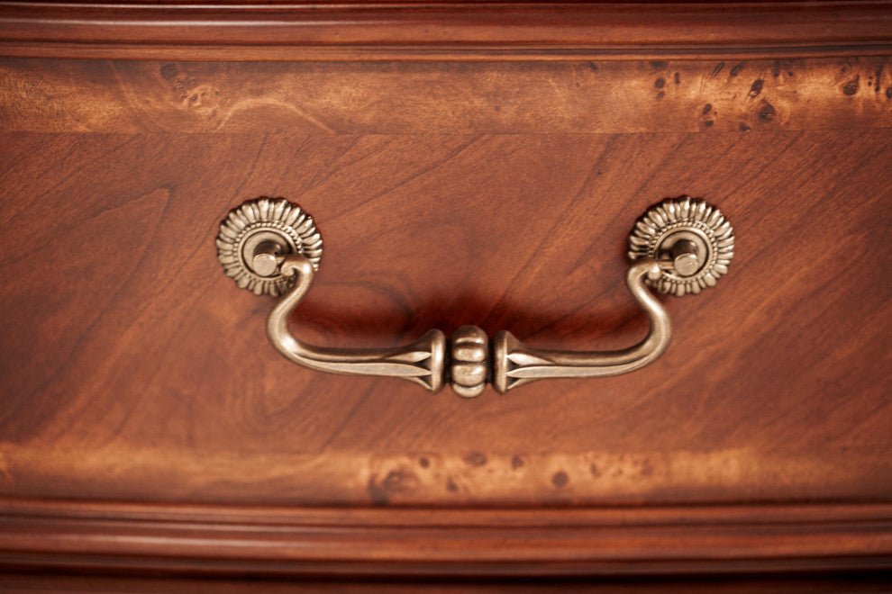 Cortina Leather Bedside Bench With Storage, Honey Walnut