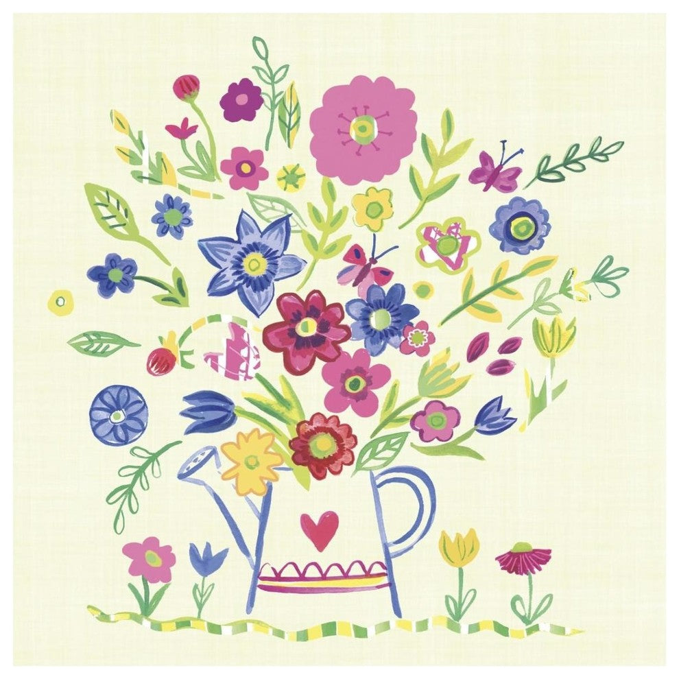 "Pastel Summer Florals III" Digital Paper Print by Farida Zaman, 42"x42"