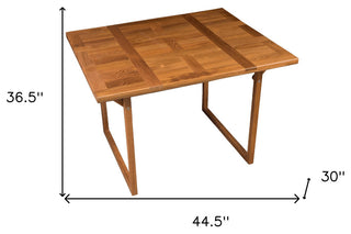 45" Brown Solid Wood Folding Outdoor Side Table