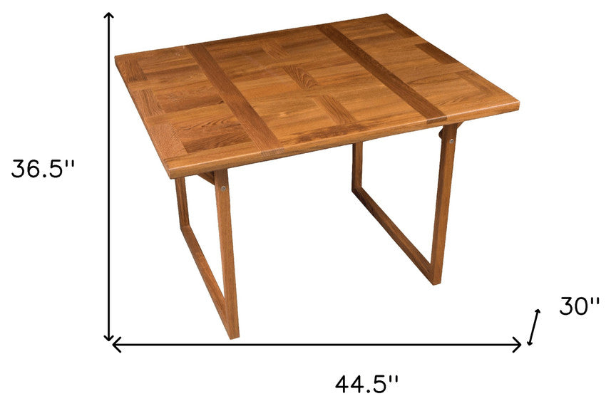 45" Brown Solid Wood Folding Outdoor Side Table