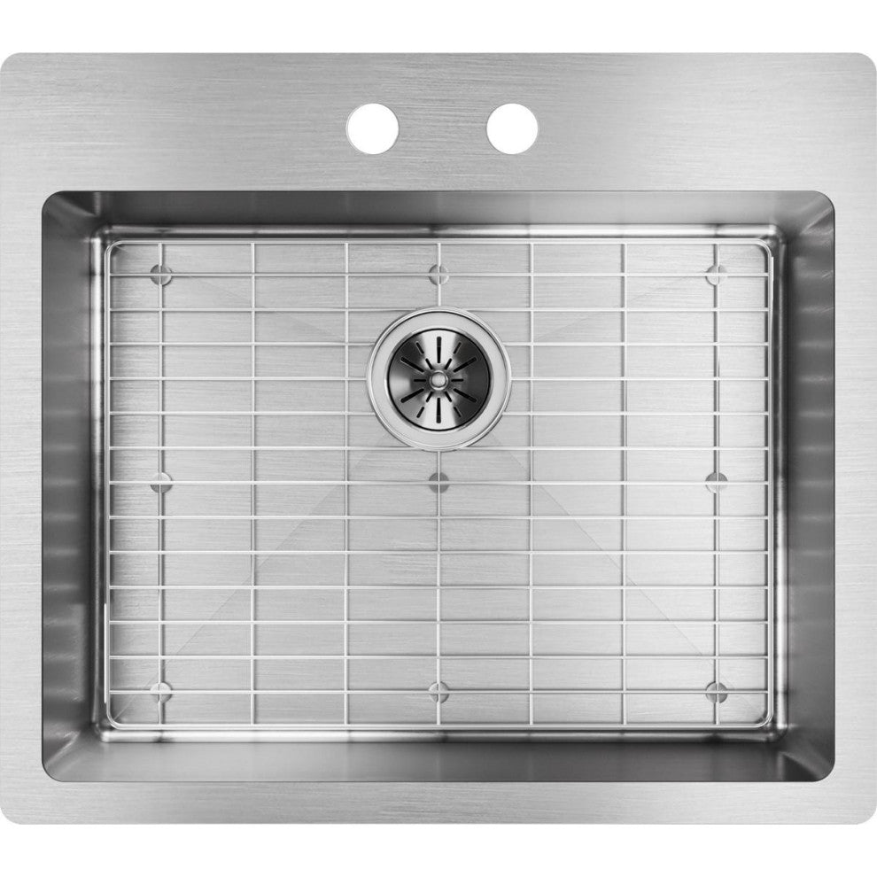 ECTSR25229TBG2 Crosstown Stainless Steel 25" x 22" Dual Mount Sink Kit, 2 Holes