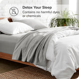 Bare Home Twin & Twin XL 5-Piece Microfiber Sheet Set, Light Gray, Twin