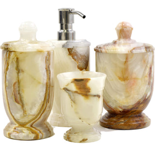 White Onyx 4 Piece Bathroom Accessory Set of Atlantic Collection.