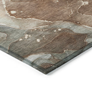 Machine Washable Indoor/Outdoor Chantille ACN522 Brown 3' x 5' Rug
