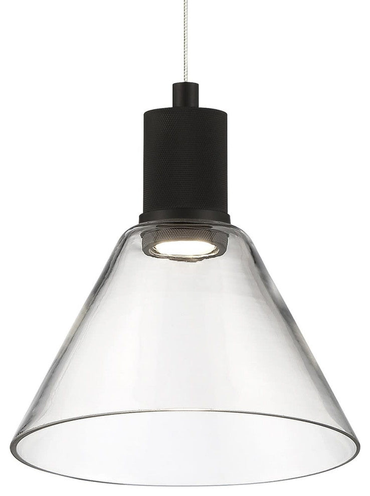 Access Lighting 63140LEDD/CLR Port Nine 8"W LED Mini Pendant - Matte Black