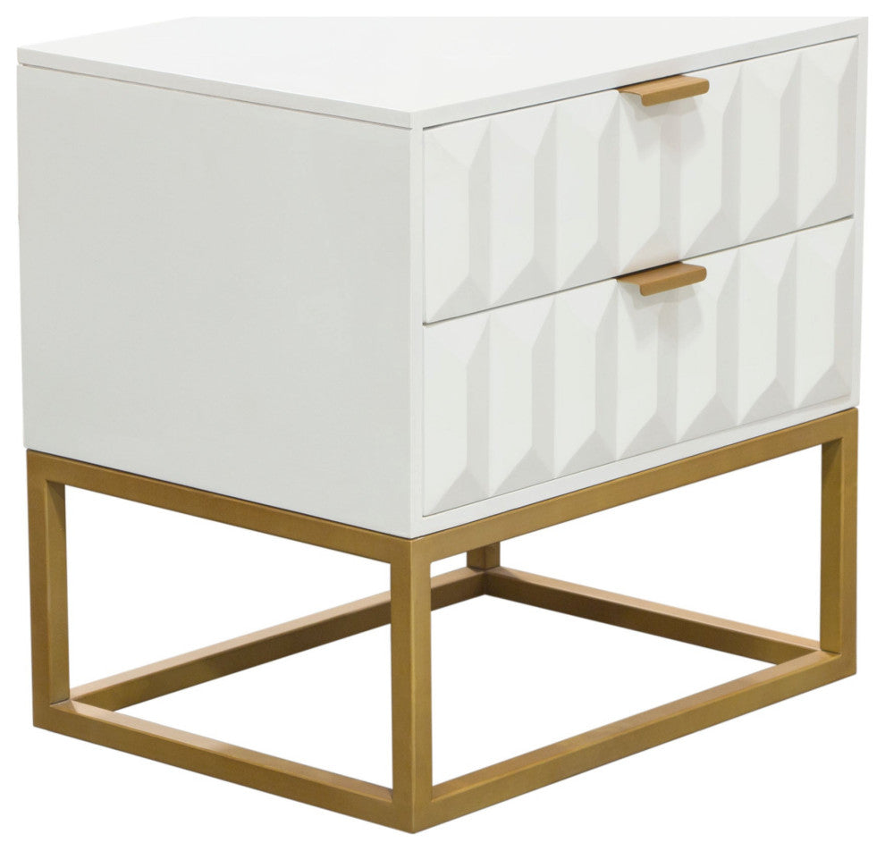 Spectrum 2-Drawer Accent Table, White
