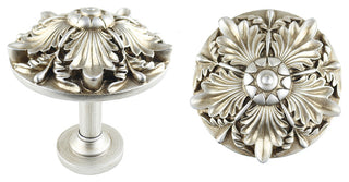 Large Brittany Drapery Holdback Medallion, Pewter
