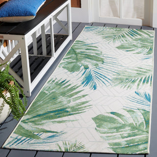 Safavieh Barbados Collection Indoor-Outdoor BAR590 Rug, Green/Teal, 2'8"x8'
