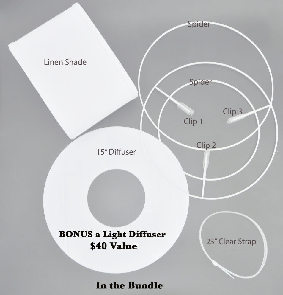 Fantastic Ceiling Fan Shade and Clips Bundle, Moca