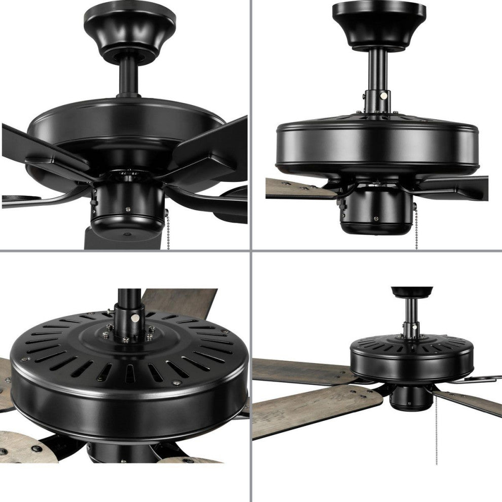 AirPro 52" Matte Black 5-Blade Ceiling Fan With Light