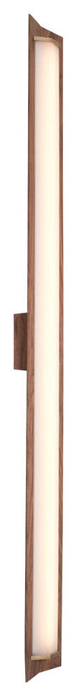 Penna 64 LED Sconce, Bright White, 277V, Distressed Brass/Dark Stained Walnut