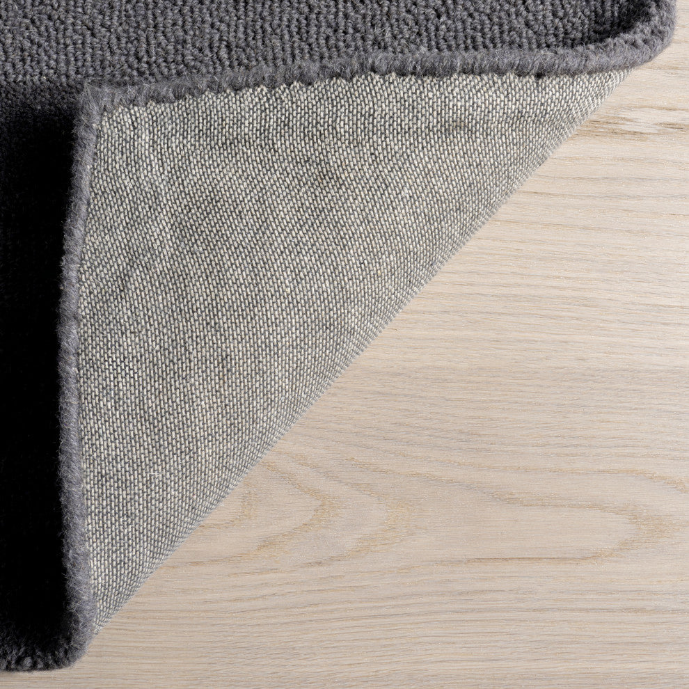 Vestry Striped Wool Area Rug, Charcoal 2' 6" x 8'