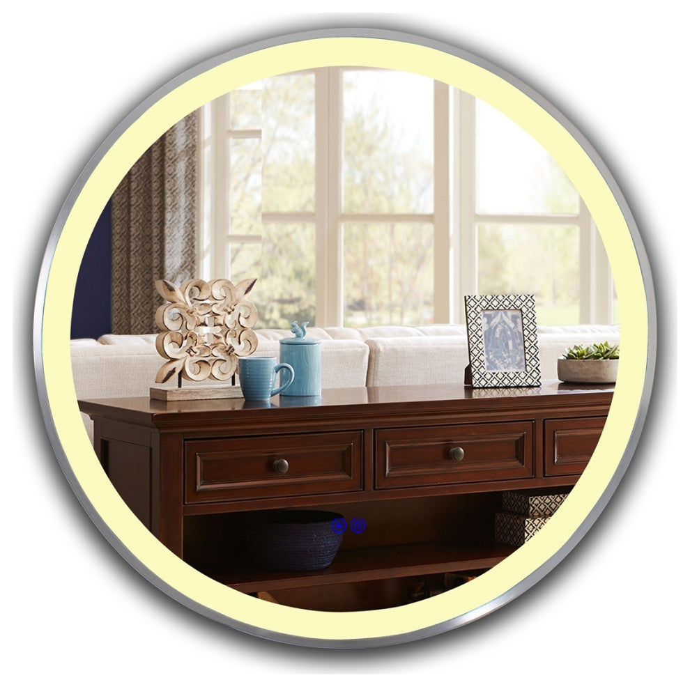 Luminosity Embedded Round Touchscreen Led Mirror, 30" Wide