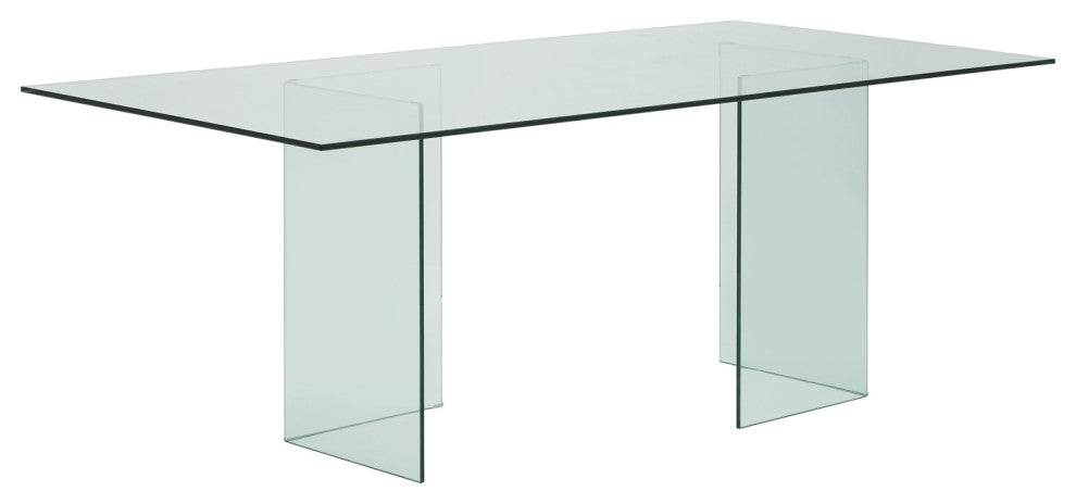 Casabianca Home Miami Clear Glass Dining Table