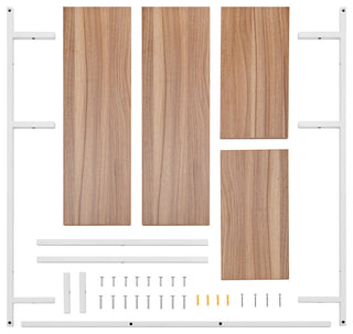 Rhodes 4 Tier Modern Floating Windowsill Shelf With, White/Light Walnut