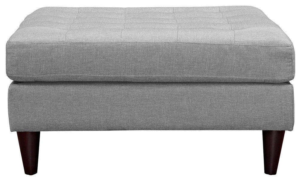 Empress Upholstered Large Ottoman, Light Gray