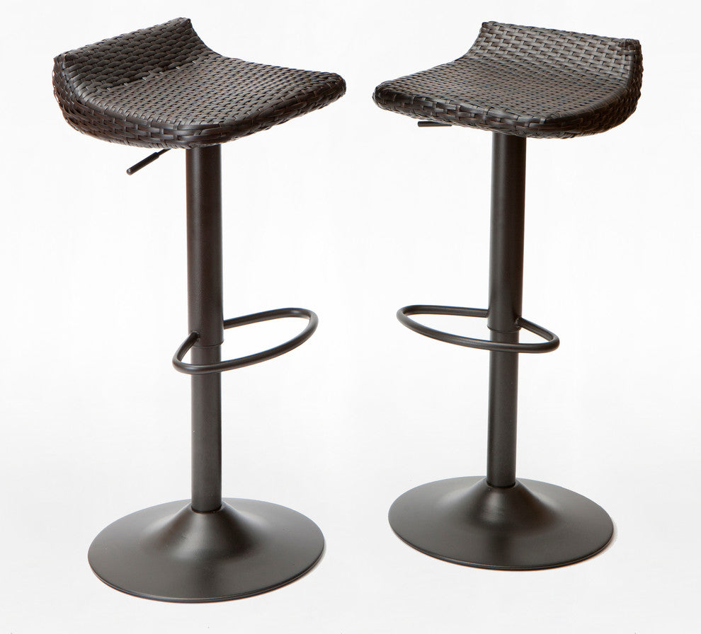 Deco Woven Outdoor Bar Stools (Indoor/Outdoor), Set of 2 by RST