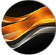 Gold Pink Inward Waves, Abstract Digital Art Disc Metal Wall Art, 23"