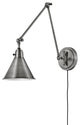 Hinkley Arti Medium Swing Arm Single Light Sconce, Polished Antique Nickel