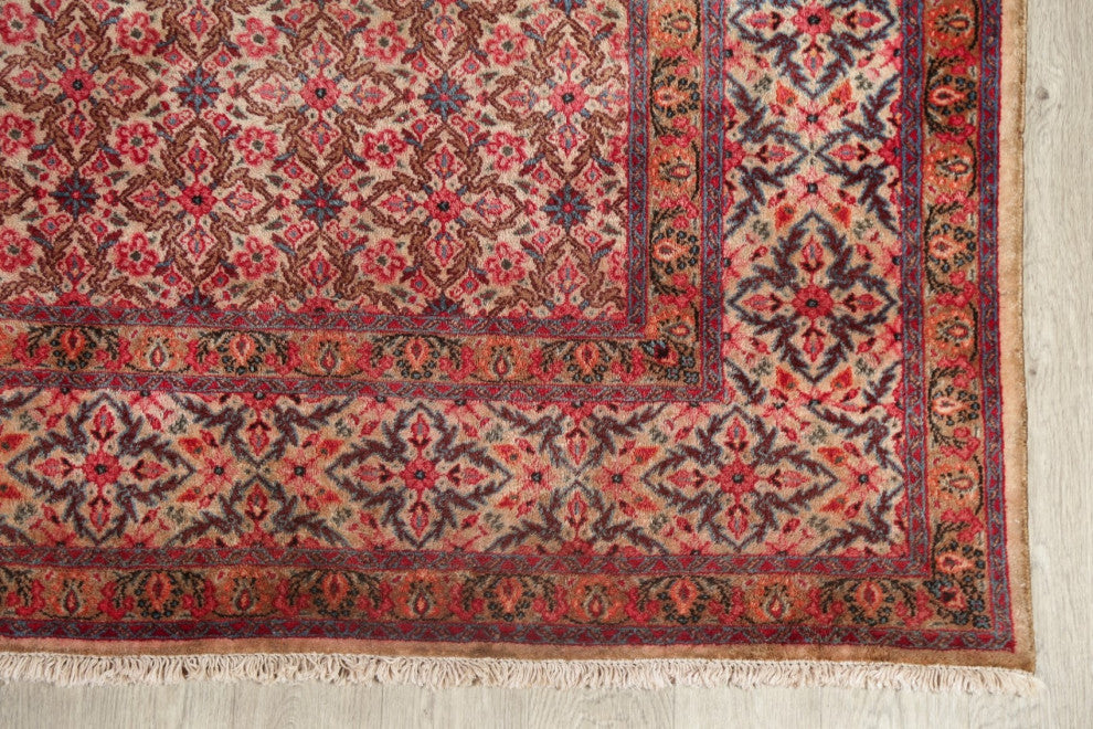 Consigned, Faded Traditional Handmade Vintage Persian Area Rug, Beige, 7x10