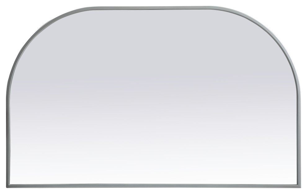 Metal Frame Arch Mirror 39X24 Inch, Silver