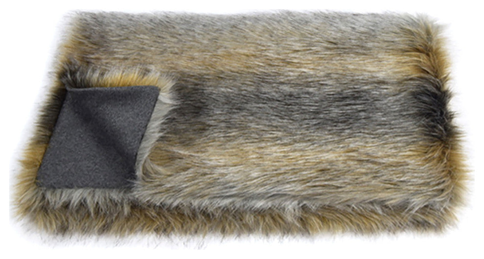 LUZIO Crystal Fox Vegan Faux Fur Rug 27.5x47.2