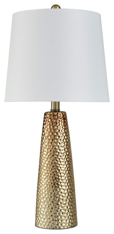 Christy Table Lamp - Golden Copper - Brussels White