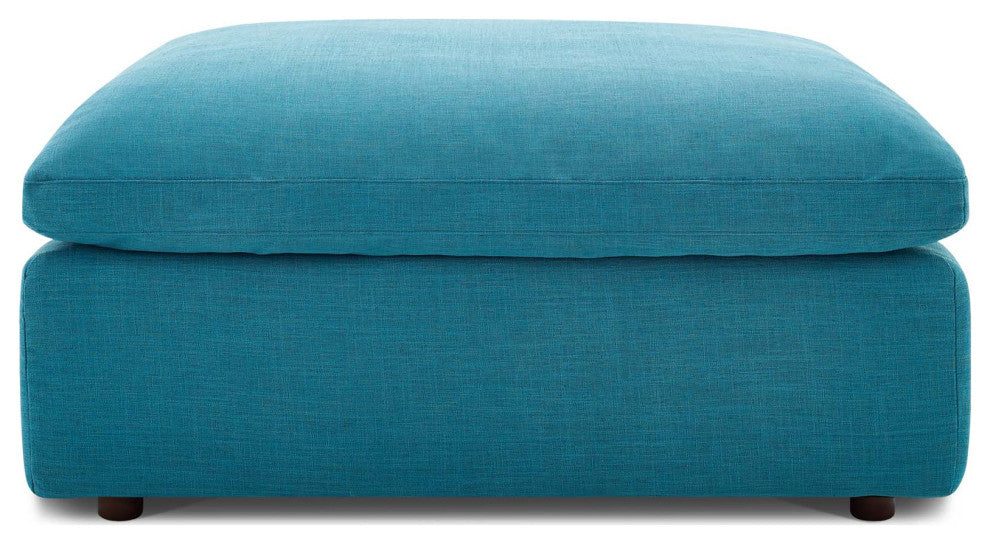 Modern Designer Lounge Club Lobby Sectional Sofa Set, Fabric, Aqua Blue
