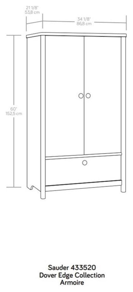 Sauder Dover Edge Engineered Wood Armoire in Denim Oak