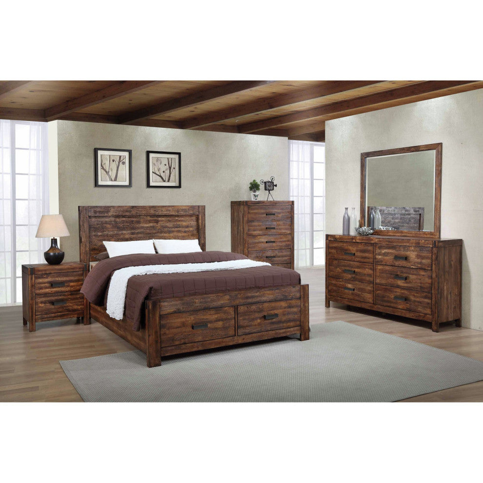 Picket House Furnishings Wren King Platform Storage Bed, Chestnut