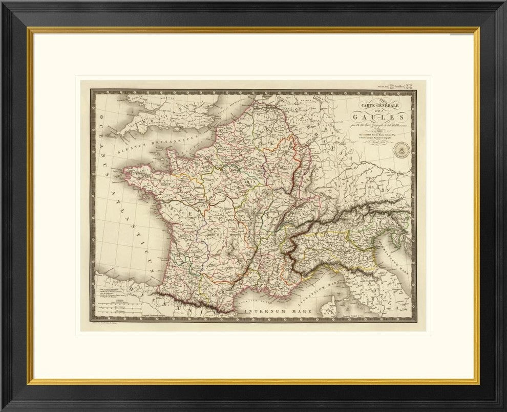 "Carte generale des Gaules, 1821"  by Adrien Hubert Brue, 32x26"