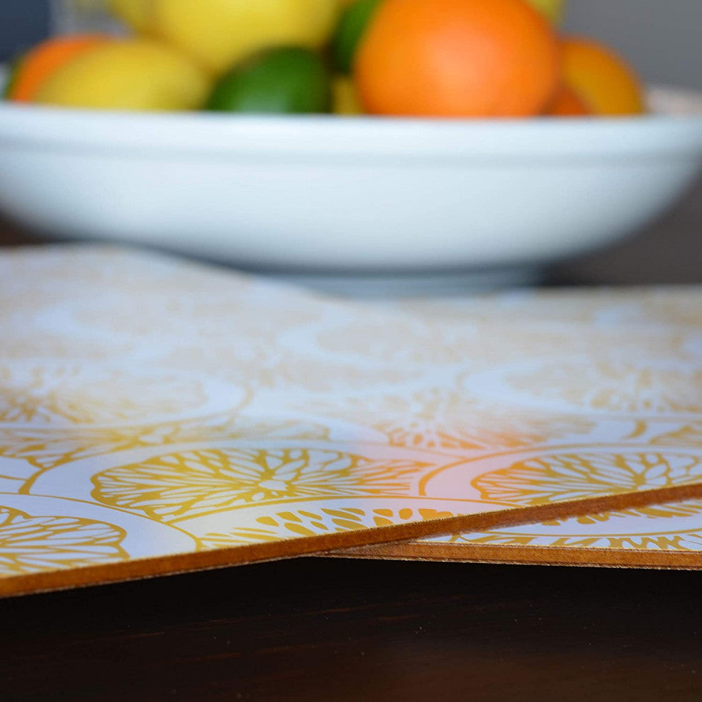 4 Piece Citrus Board Placemat Set