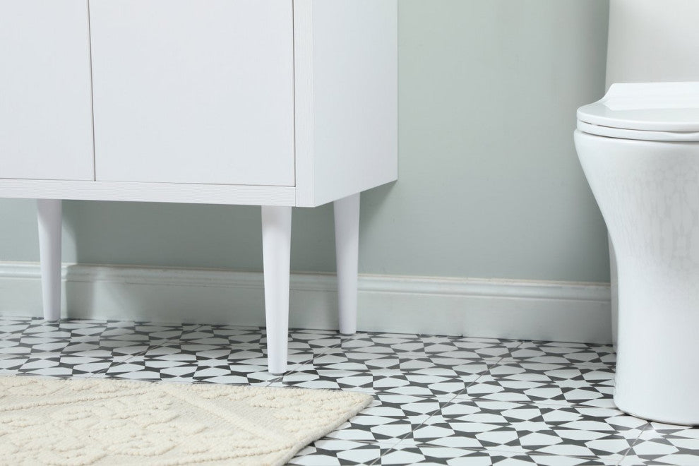 Home Living 19" Midcentury Modern White-Light Bathroom Vanity