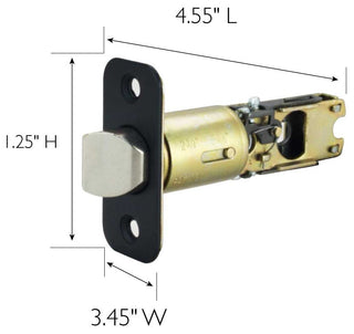 Design House 779314 2-Way Adjustable Round Corner Passage Latch - Matte Black