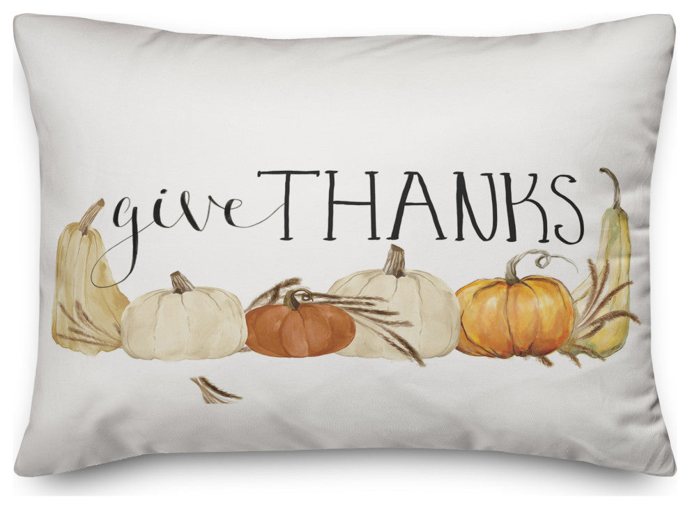 Harvest Pumpkin Row 20x14 Spun Poly Pillow