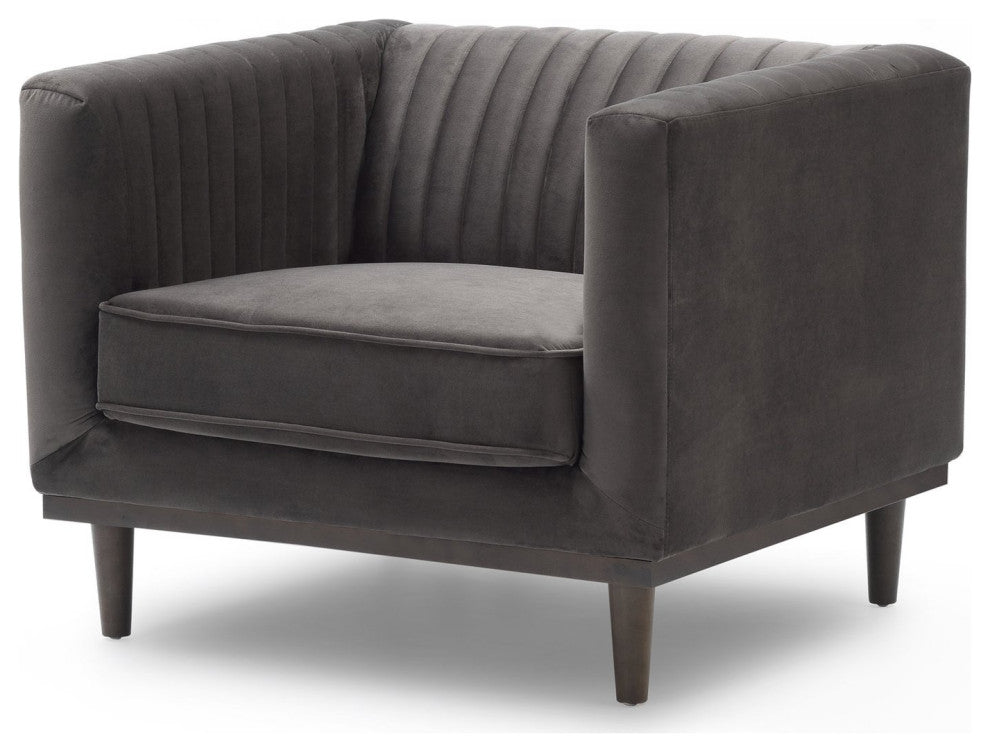 Sage Club Chair - Stone Grey Velvet