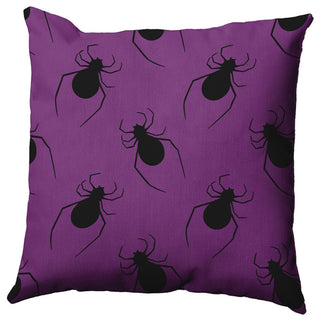 26"x26" Crawling Spiders Decorative Throw Pillow, Amethyst