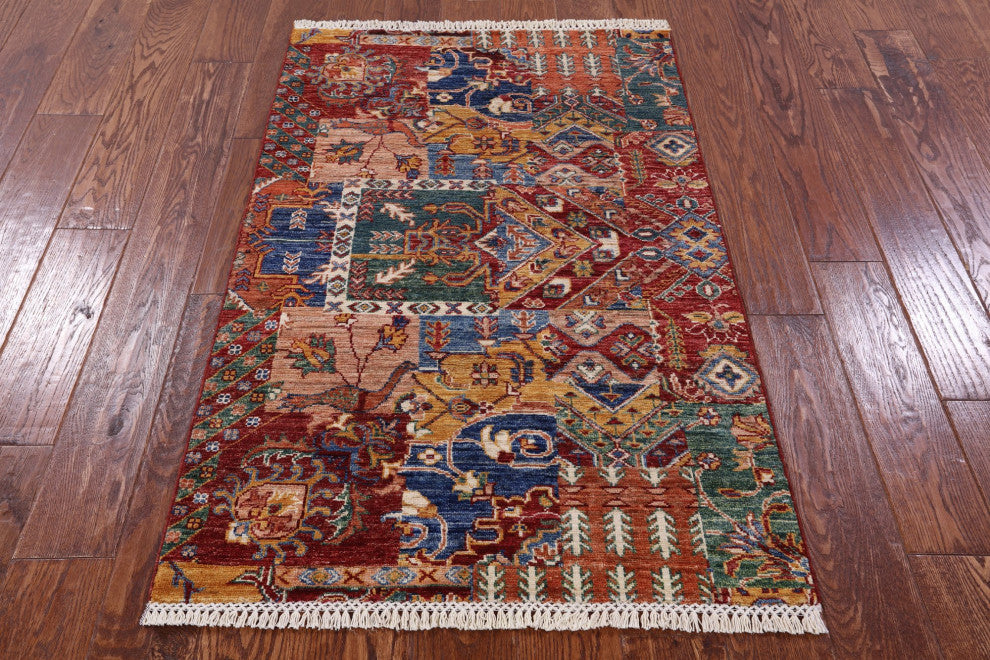 Super Kazak Handmade Wool Rug 2' 9" X 4' 2" Q11252
