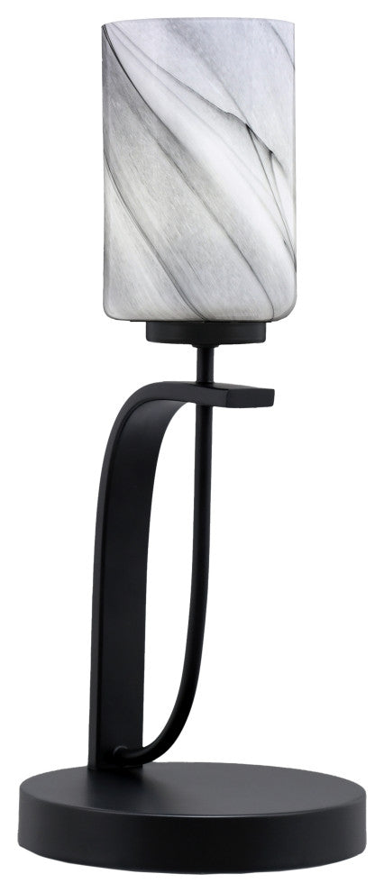 Cavella 1 Light Accent Lamp, Matte Black Finish, 4" Onyx Swirl Glass