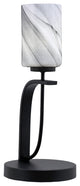 Cavella 1 Light Accent Lamp, Matte Black Finish, 4" Onyx Swirl Glass
