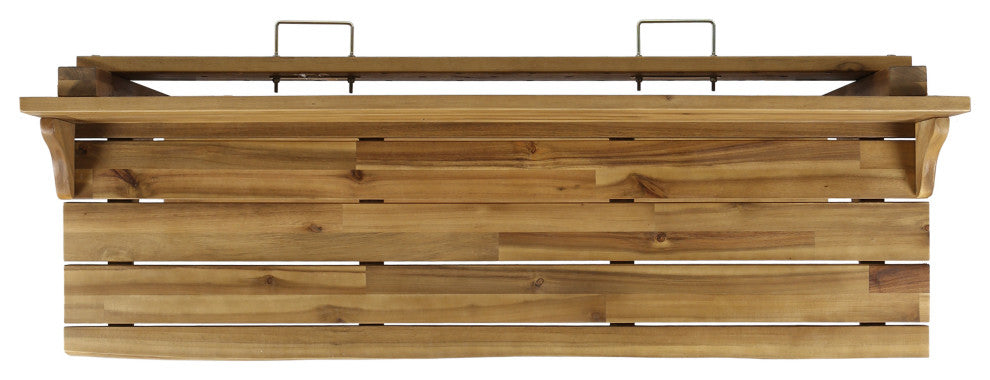 GDF Studio 3-Piece Cassie Outdoor Acacia Wood Balcony Bar Set, Natural Stained