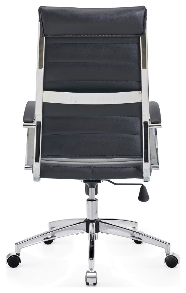 LUXMOD High Back Adjustable Swivel Computer Chair, Black